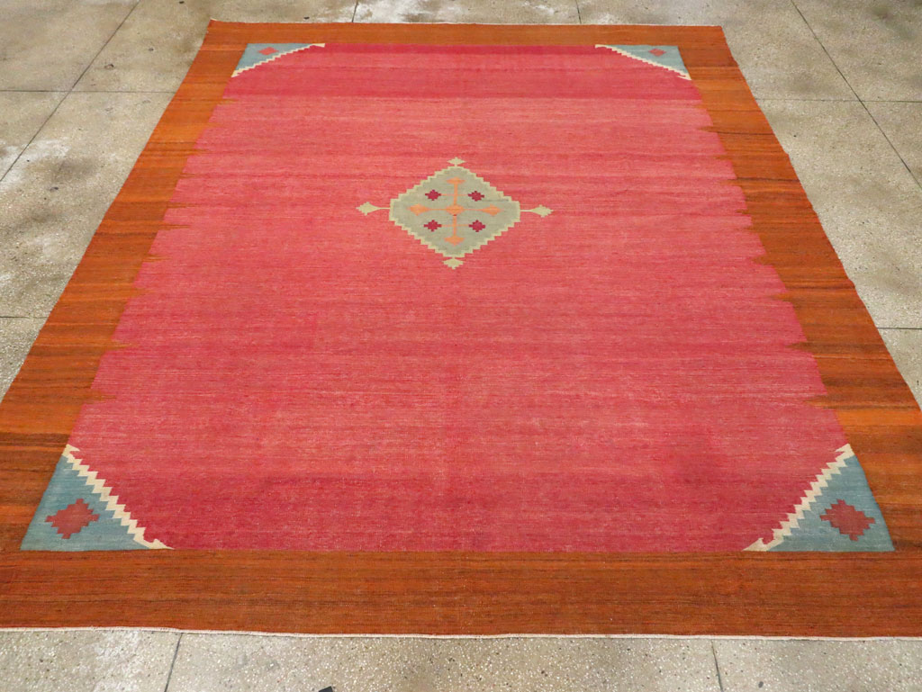 Antique Indian Flatweave Dhurrie Room Size Carpet, No.29772 - Galerie Shabab