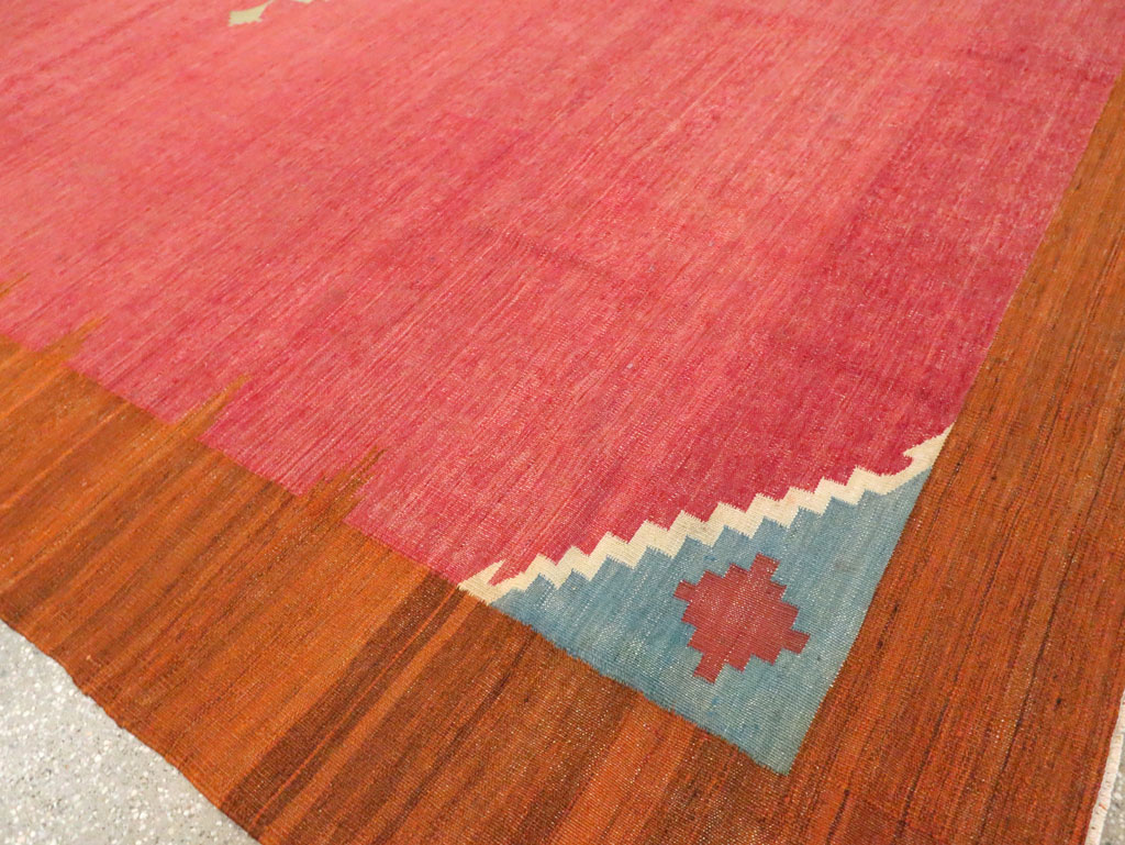 Antique Indian Flatweave Dhurrie Room Size Carpet, No.29772 - Galerie Shabab