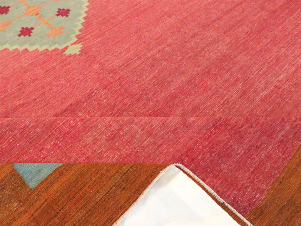 Antique Indian Flatweave Dhurrie Room Size Carpet, No.29772 - Galerie Shabab