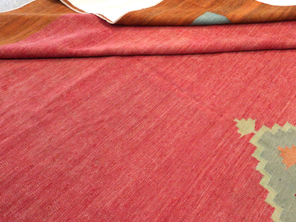 Antique Indian Flatweave Dhurrie Room Size Carpet, No.29772 - Galerie Shabab