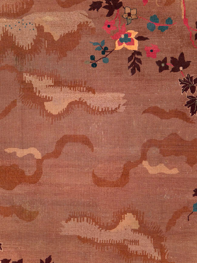 Chinese Art Deco Inspired Vintage Indian Carpet, No.29773 - Galerie Shabab