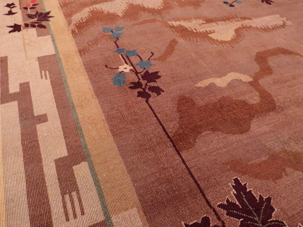 Chinese Art Deco Inspired Vintage Indian Carpet, No.29773 - Galerie Shabab