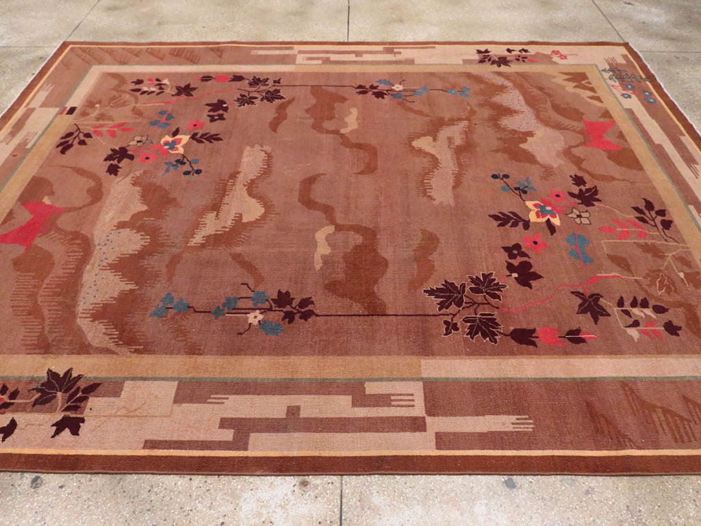 Chinese Art Deco Inspired Vintage Indian Carpet, No.29773 - Galerie Shabab