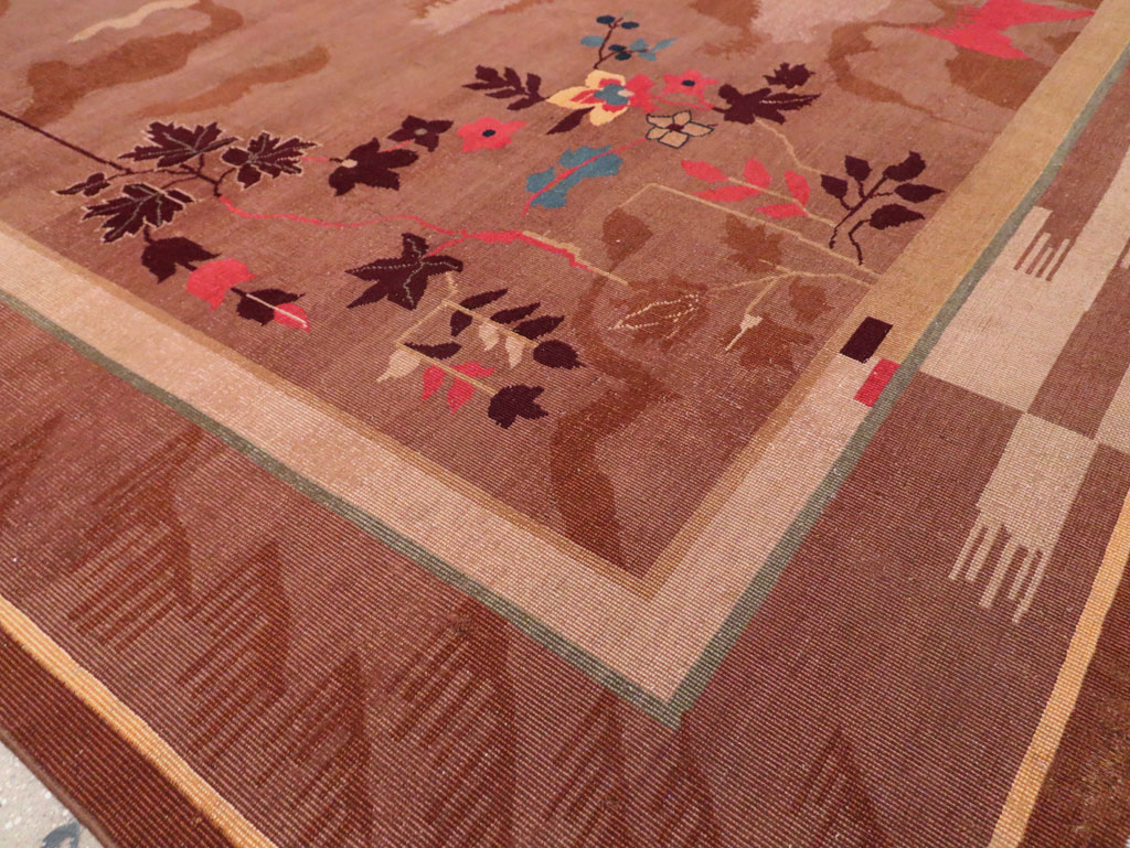 Chinese Art Deco Inspired Vintage Indian Carpet, No.29773 - Galerie Shabab