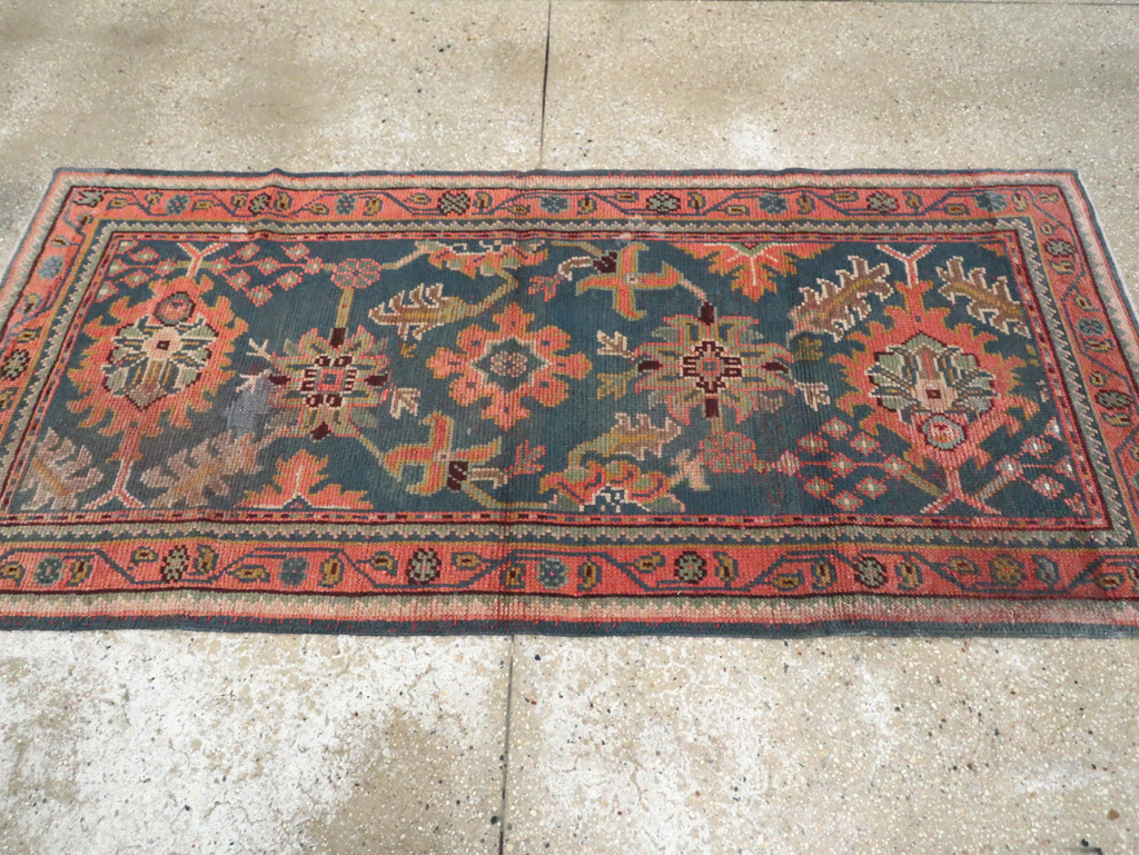 Antique Turkish Oushak Throw Rug, No.29779 - Galerie Shabab