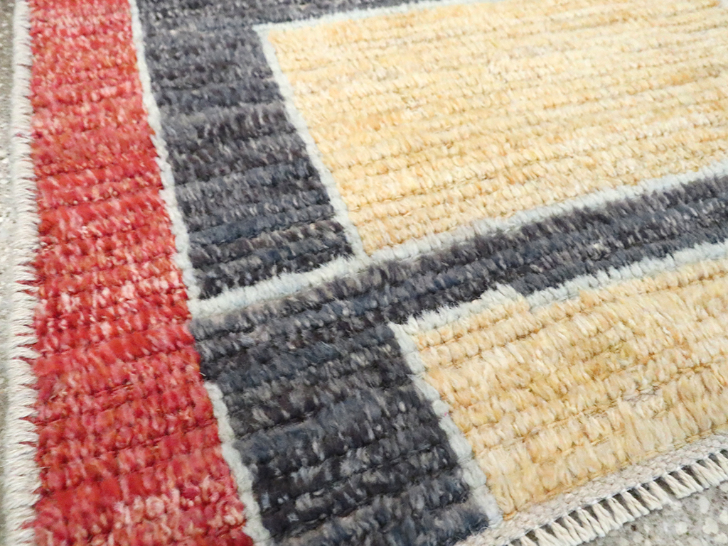 Contemporary Turkish Tulu Square Throw Rug (Pair: 1 of 2), No.29782 - Galerie Shabab