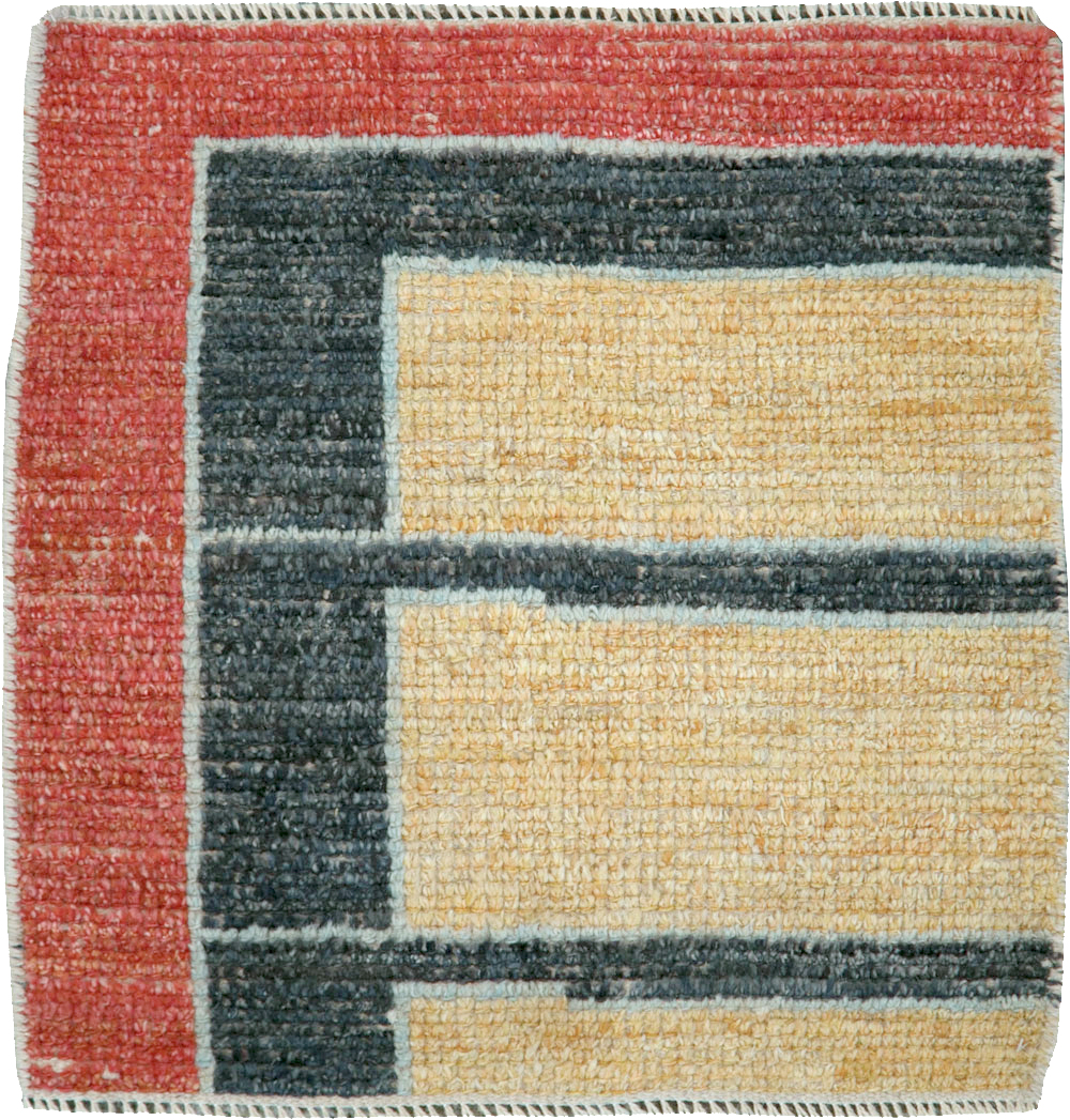 Contemporary Turkish Tulu Square Throw Rug (Pair: 2 of 2), No.29783 - Galerie Shabab
