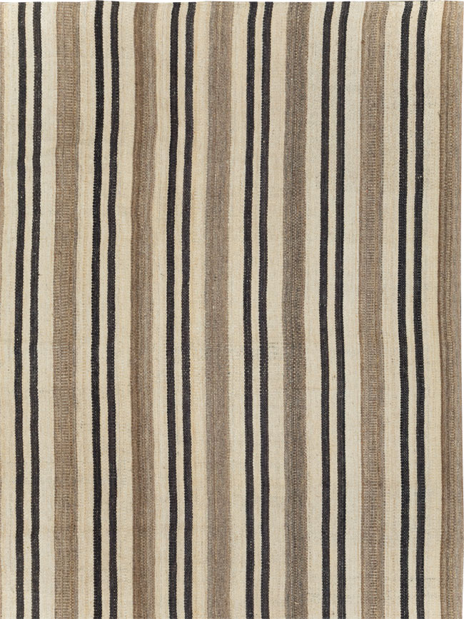 Modern Persian Flatweave Kilim Large Room Size Carpet, No.29788 - Galerie Shabab