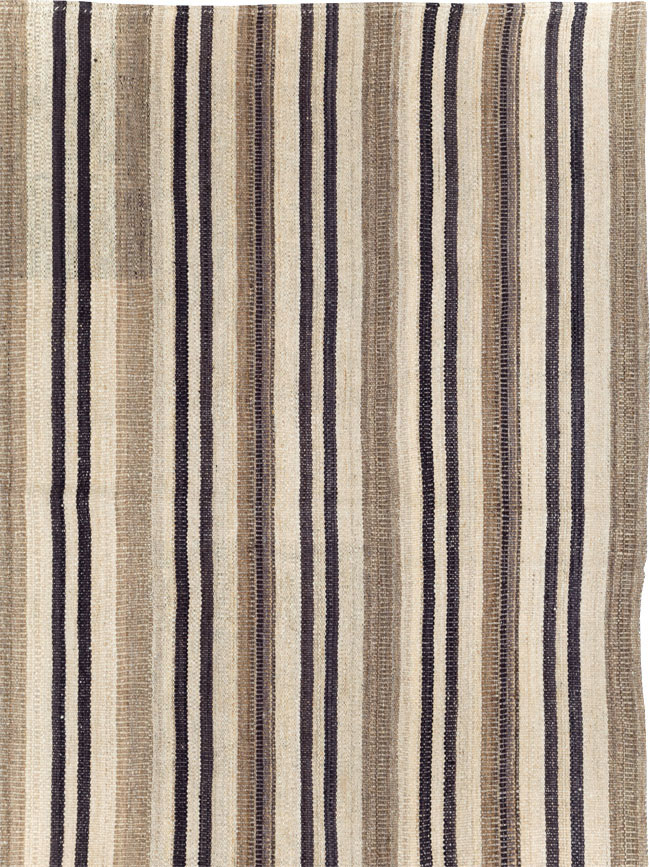 Modern Turkish Flatweave Kilim Room Size Carpet, No.29789 - Galerie Shabab