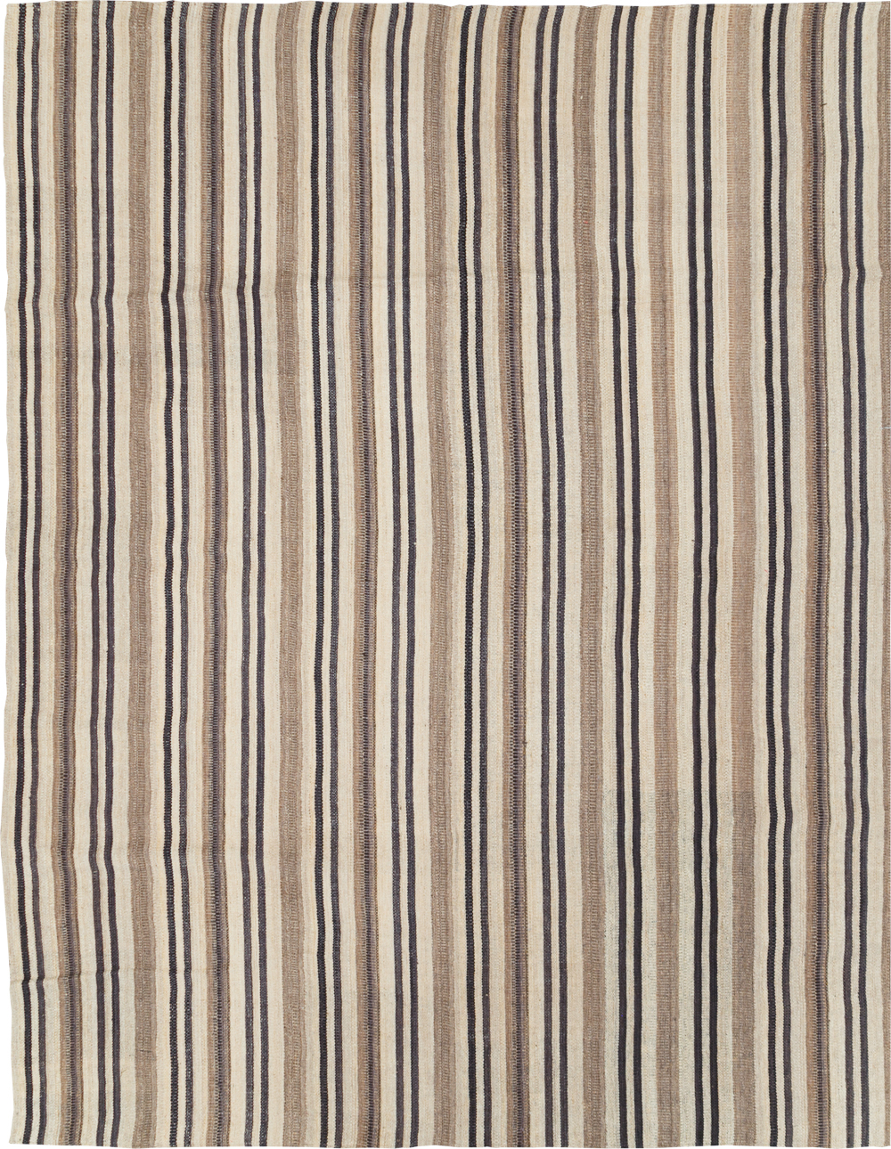Modern Turkish Flatweave Kilim Room Size Carpet, No.29791 - Galerie Shabab