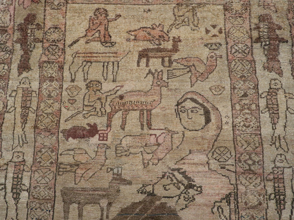 Antique Persian Malayer Pictorial Rug, No.29795 - Galerie Shabab