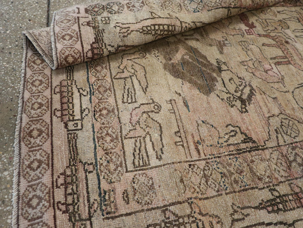 Antique Persian Malayer Pictorial Rug, No.29795 - Galerie Shabab