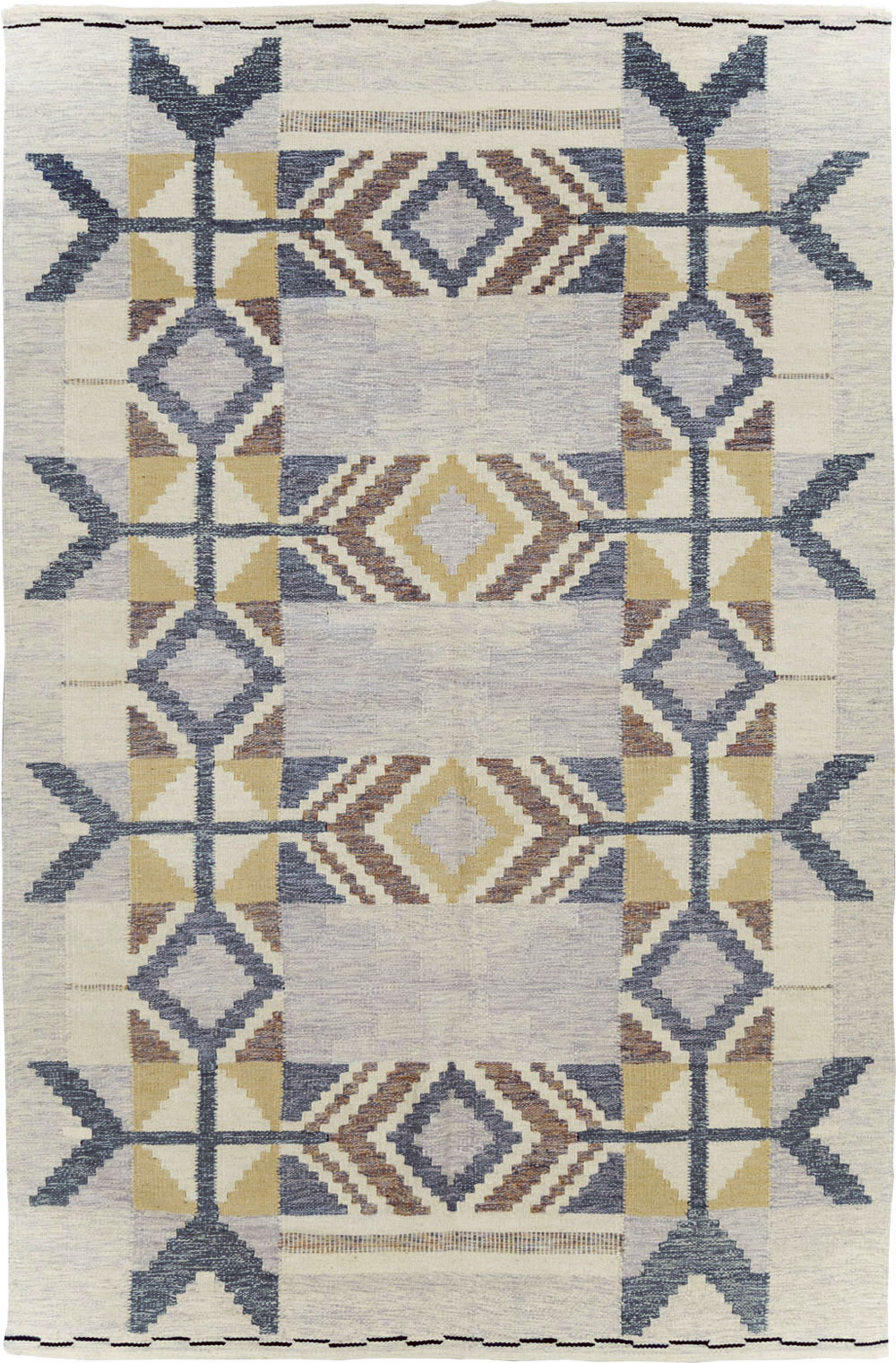 Contemporary Swedish Inspired Turkish Flat-Weave, No.29806 - Galerie Shabab