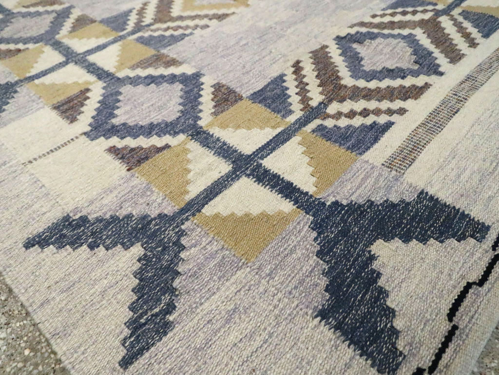 Contemporary Swedish Inspired Turkish Flat-Weave, No.29806 - Galerie Shabab