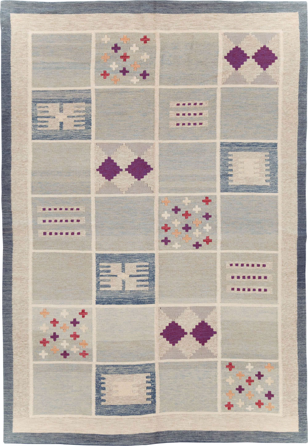Contemporary Turkish Flat-Weave Swedish Inspired, No.29807 - Galerie Shabab