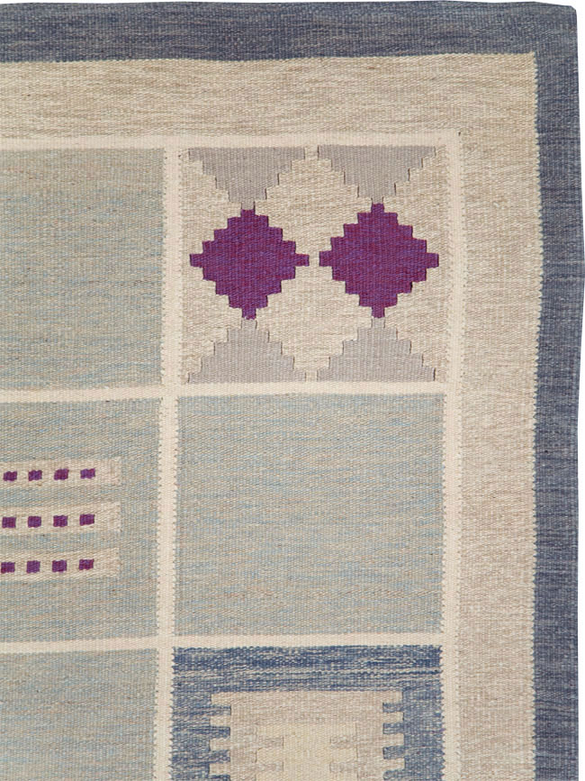 Contemporary Turkish Flat-Weave Swedish Inspired, No.29807 - Galerie Shabab