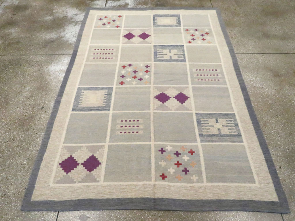 Contemporary Turkish Flat-Weave Swedish Inspired, No.29807 - Galerie Shabab