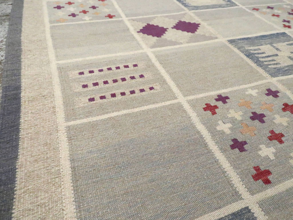 Contemporary Turkish Flat-Weave Swedish Inspired, No.29807 - Galerie Shabab