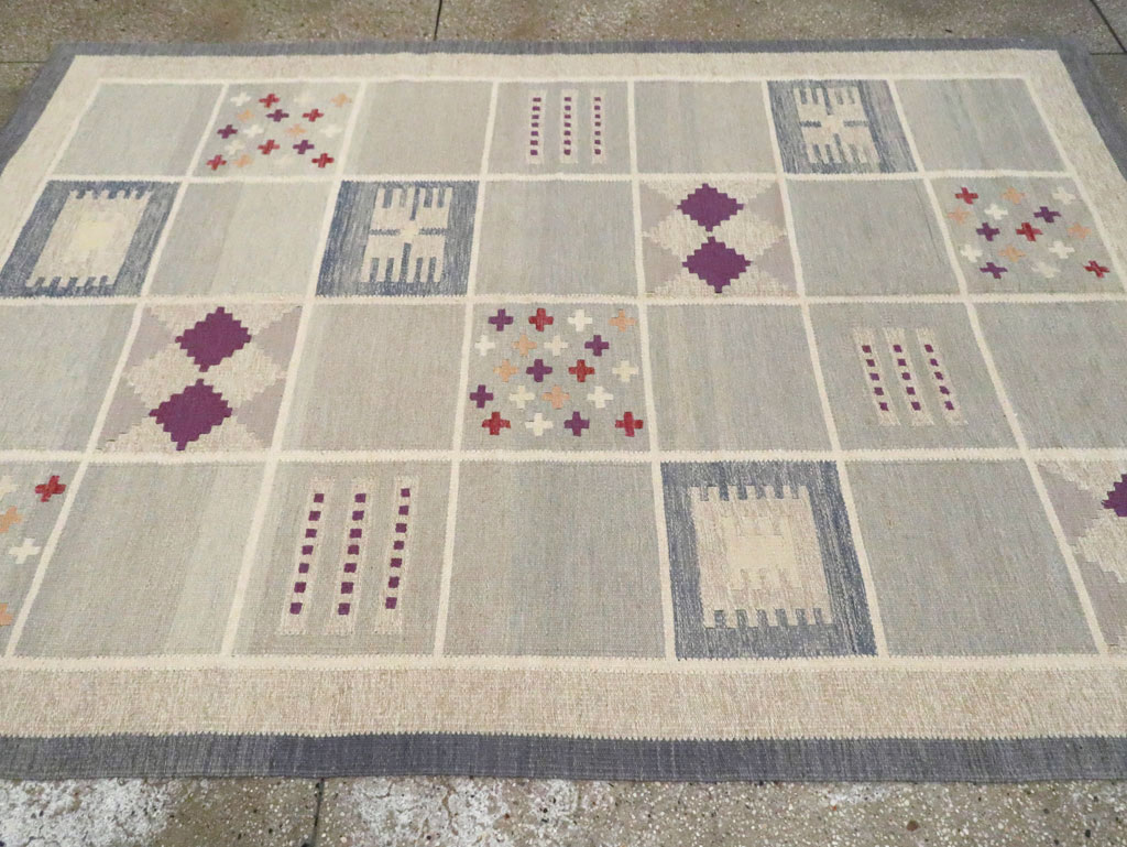Contemporary Turkish Flat-Weave Swedish Inspired, No.29807 - Galerie Shabab