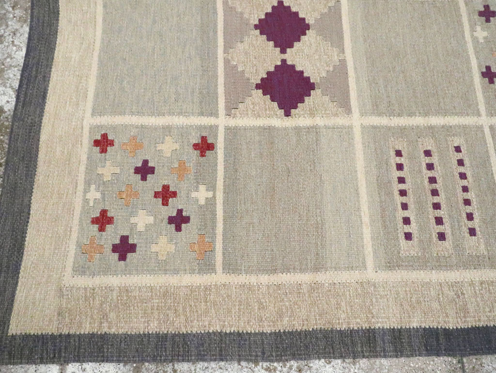 Contemporary Turkish Flat-Weave Swedish Inspired, No.29807 - Galerie Shabab
