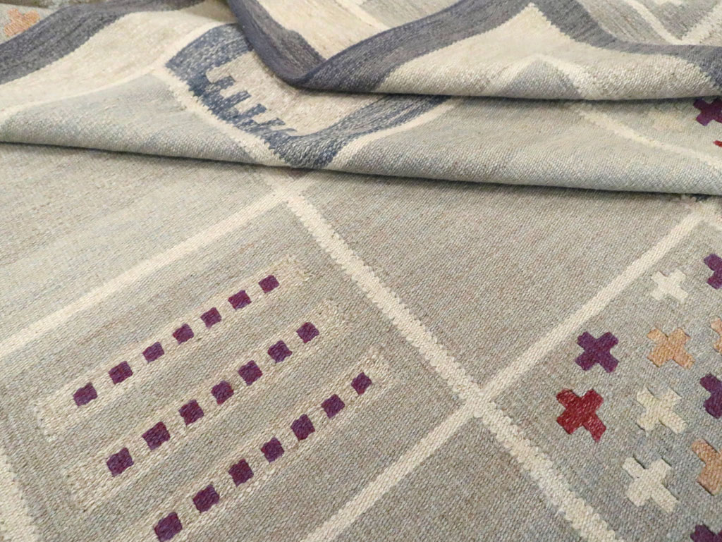 Contemporary Turkish Flat-Weave Swedish Inspired, No.29807 - Galerie Shabab