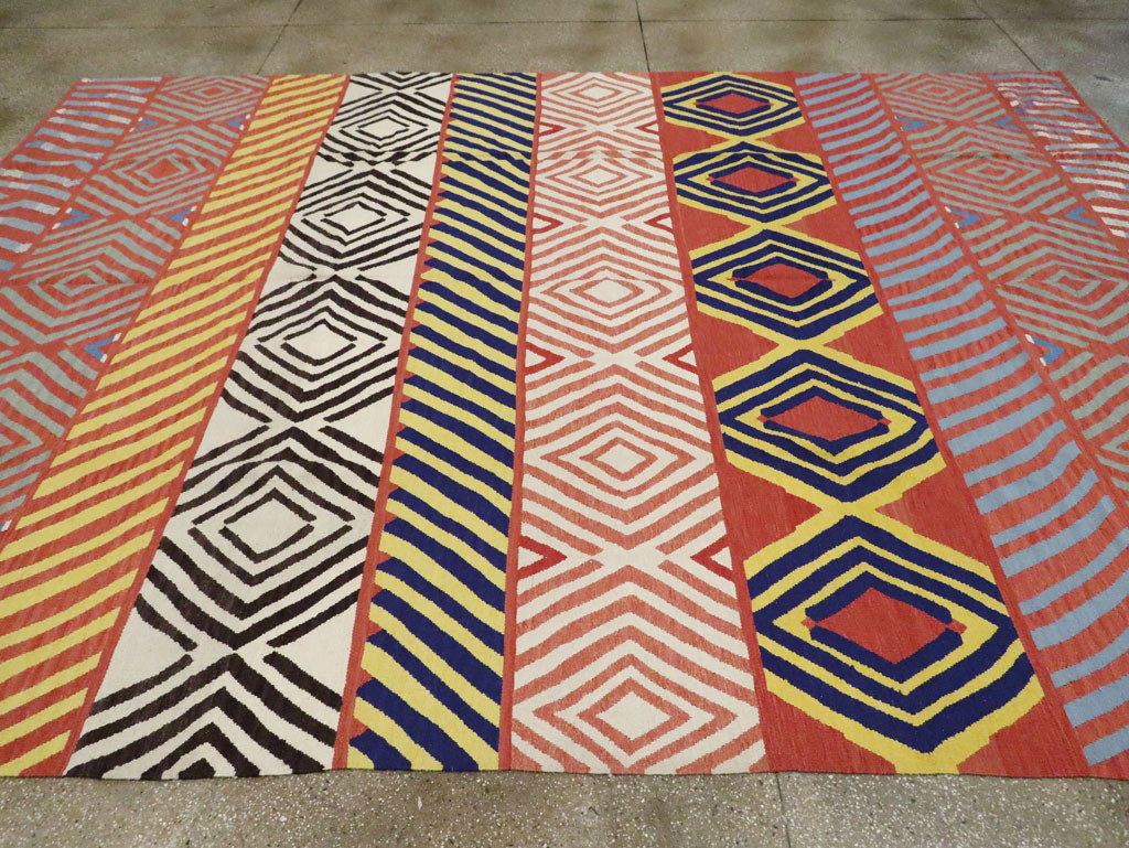 Contemporary Handmade Turkish Flatweave Kilim, No.29815 - Galerie Shabab