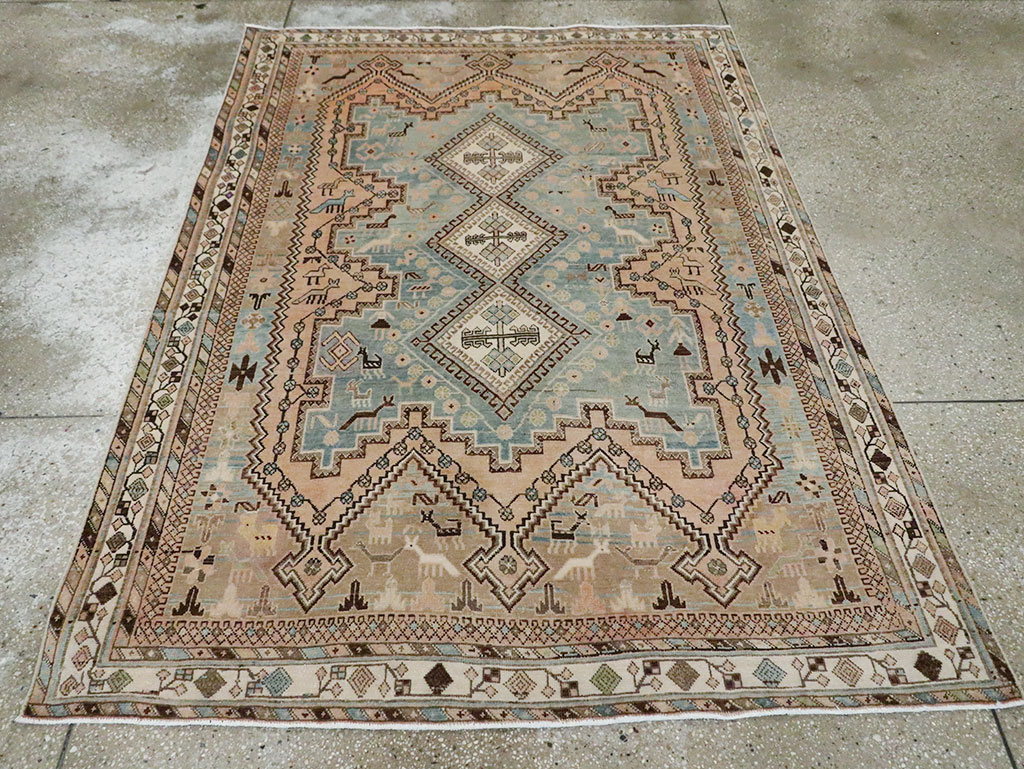 Vintage Persian Afshar Accent Rug, No.29869 - Galerie Shabab