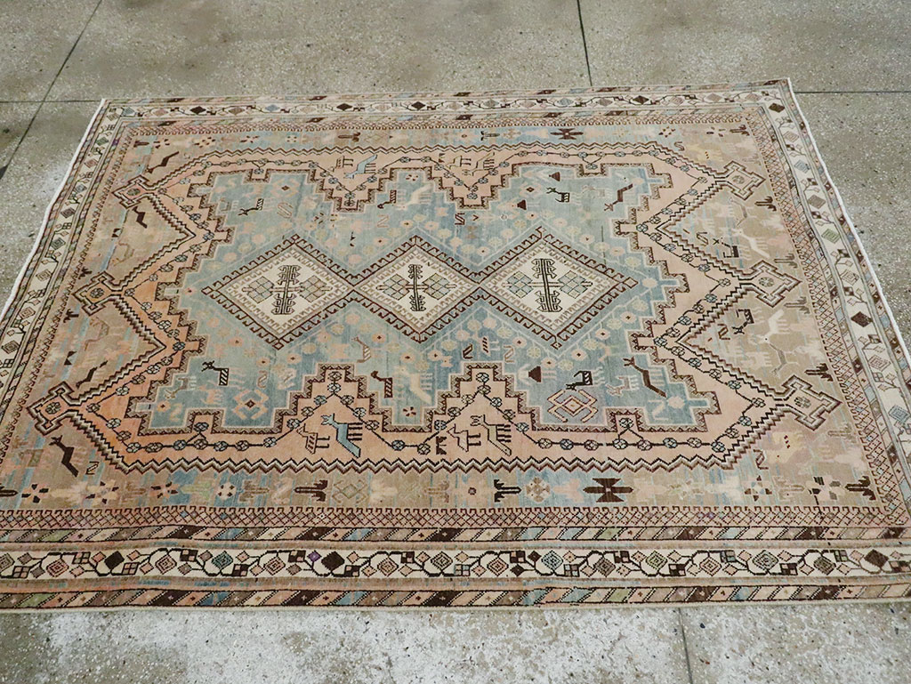 Vintage Persian Afshar Accent Rug, No.29869 - Galerie Shabab