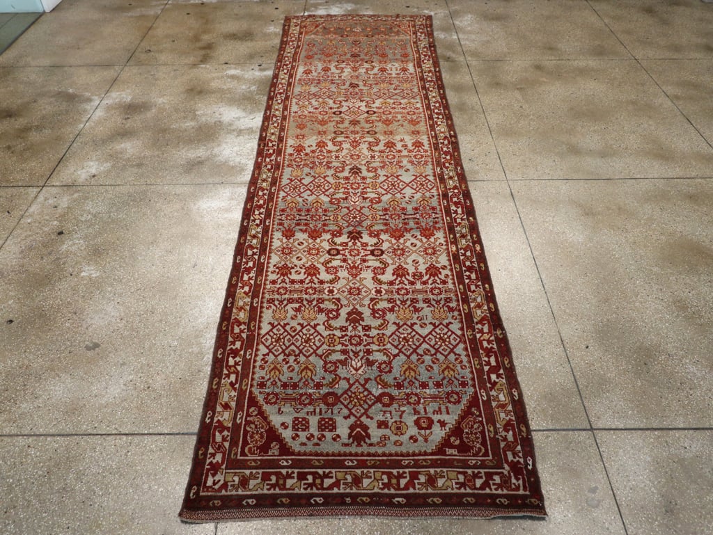Vintage Persian Malayer Wide Gallery Runner, No.29886 - Galerie Shabab