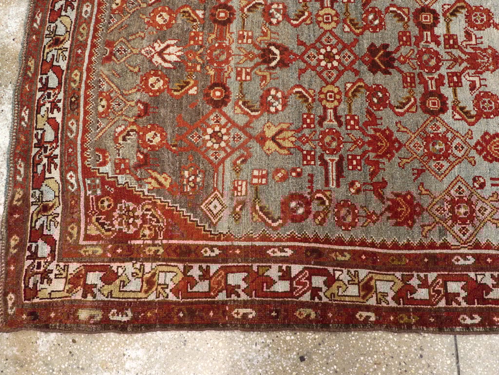Vintage Persian Malayer Wide Gallery Runner, No.29886 - Galerie Shabab