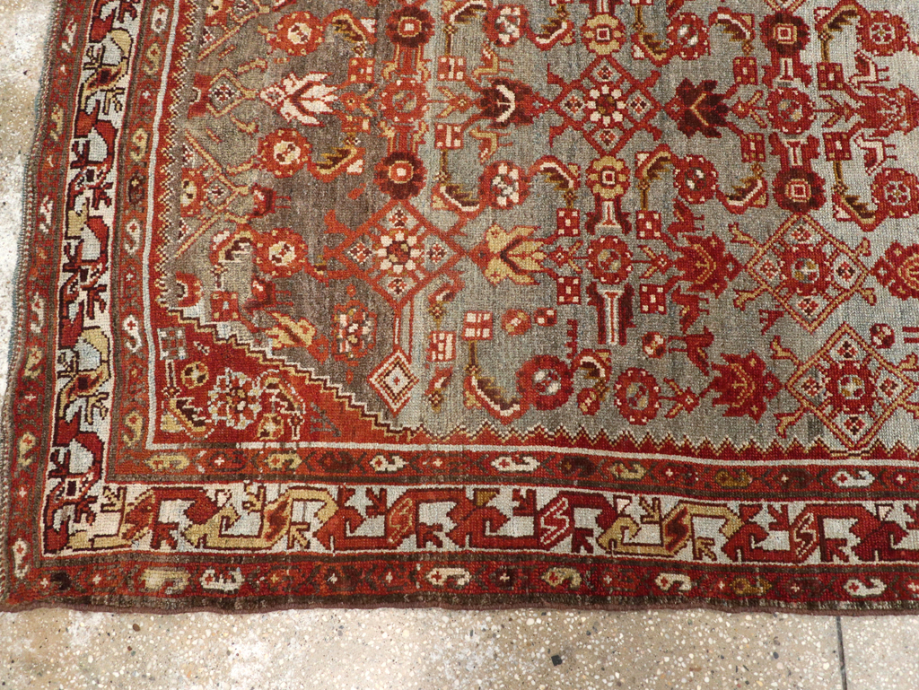 Vintage Persian Malayer Wide Gallery Runner, No.29886 - Galerie Shabab
