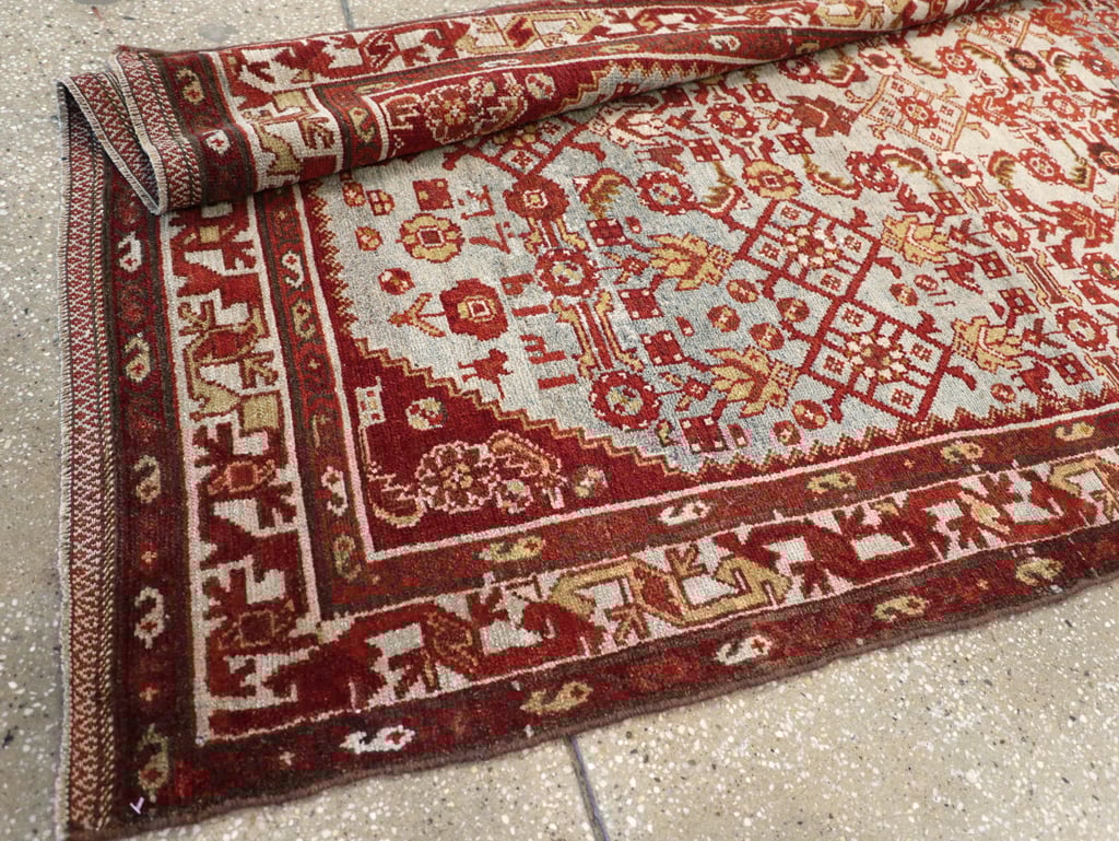 Vintage Persian Malayer Wide Gallery Runner, No.29886 - Galerie Shabab