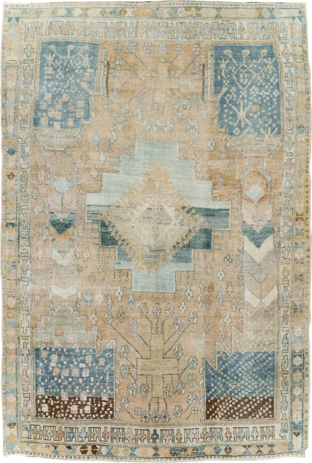 Vintage Persian Shiraz Throw Rug, No.29895 - Galerie Shabab