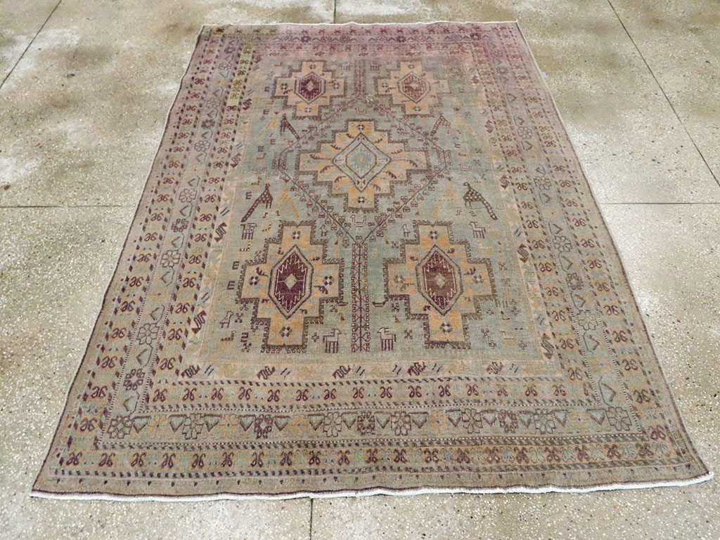 Vintage Persian Afshar Accent Rug, No.29931 - Galerie Shabab