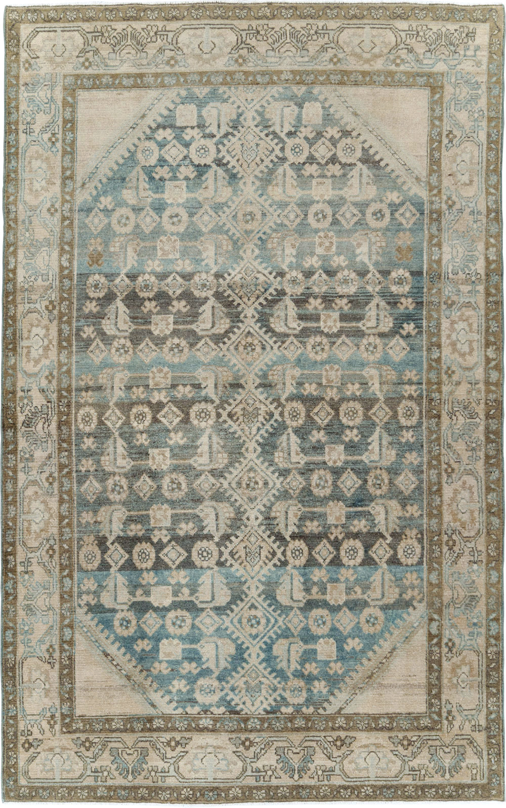 Vintage Persian Malayer Accent Rug, No.29950 - Galerie Shabab
