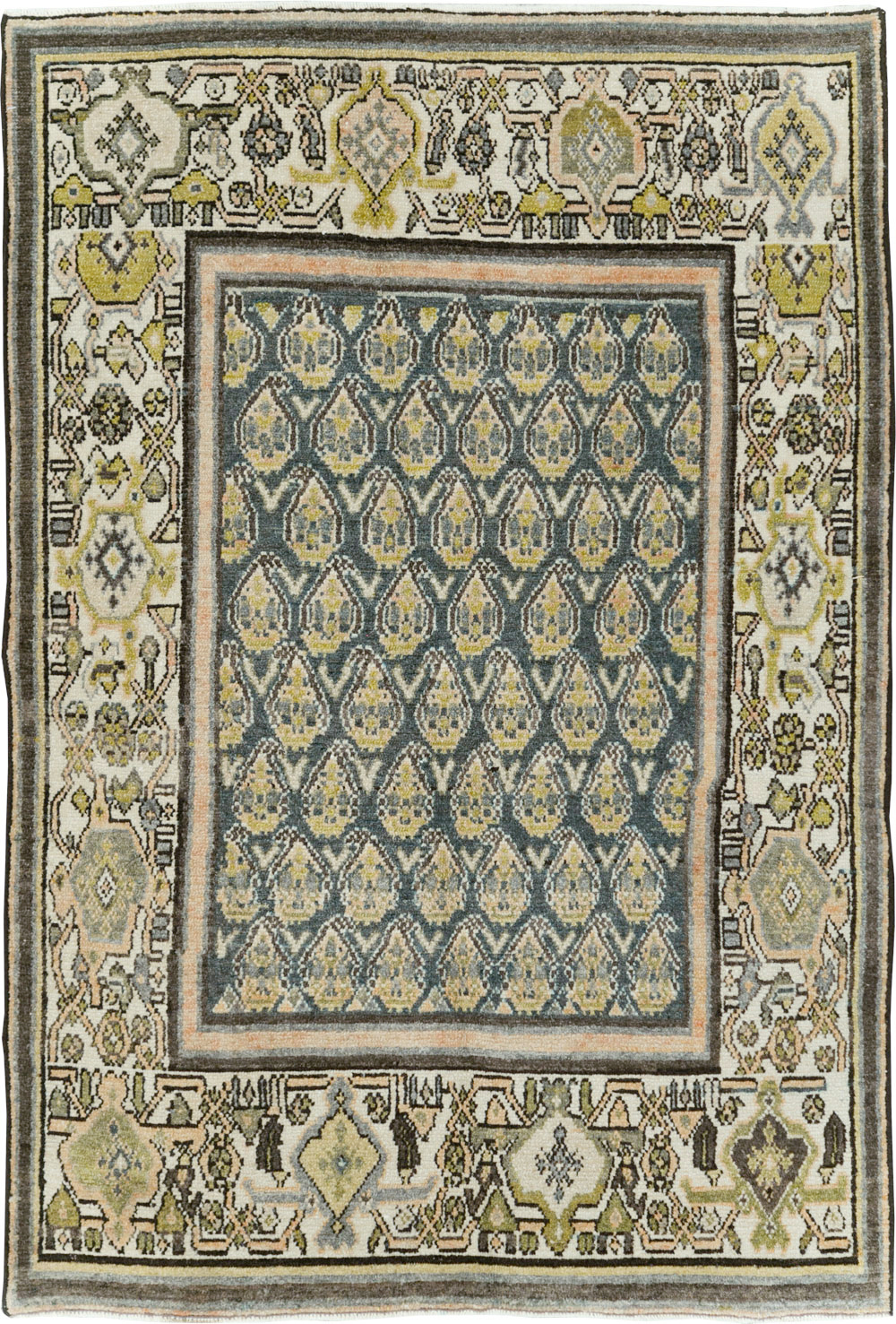 Vintage Persian Malayer Throw Rug, No.29971 - Galerie Shabab