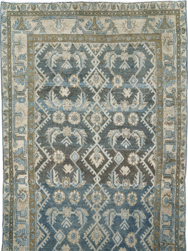 Vintage Persian Malayer Wide Gallery Runner, No.29972 - Galerie Shabab