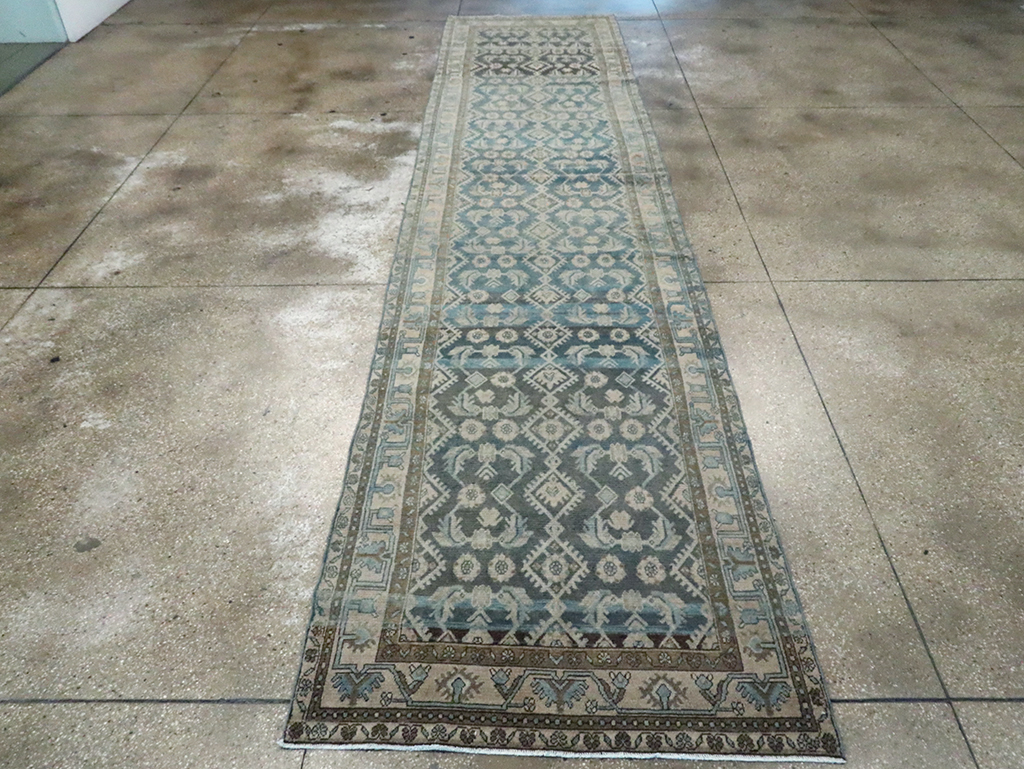 Vintage Persian Malayer Wide Gallery Runner, No.29972 - Galerie Shabab