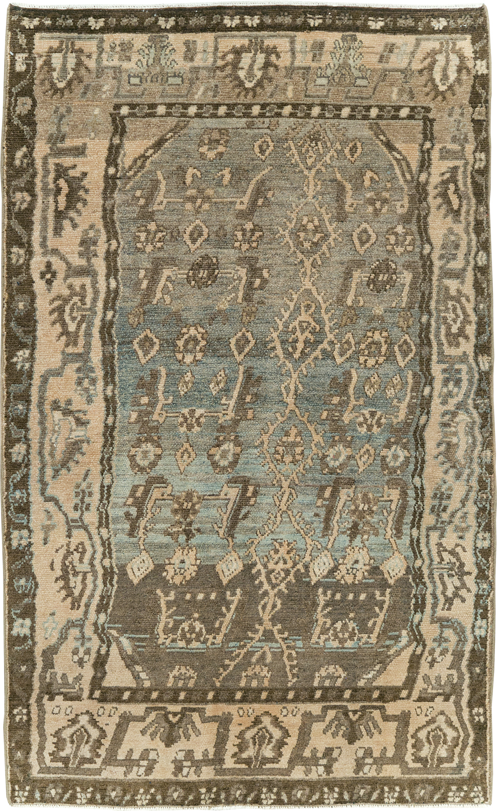 Vintage Persian Malayer Throw Rug, No.29982 - Galerie Shabab