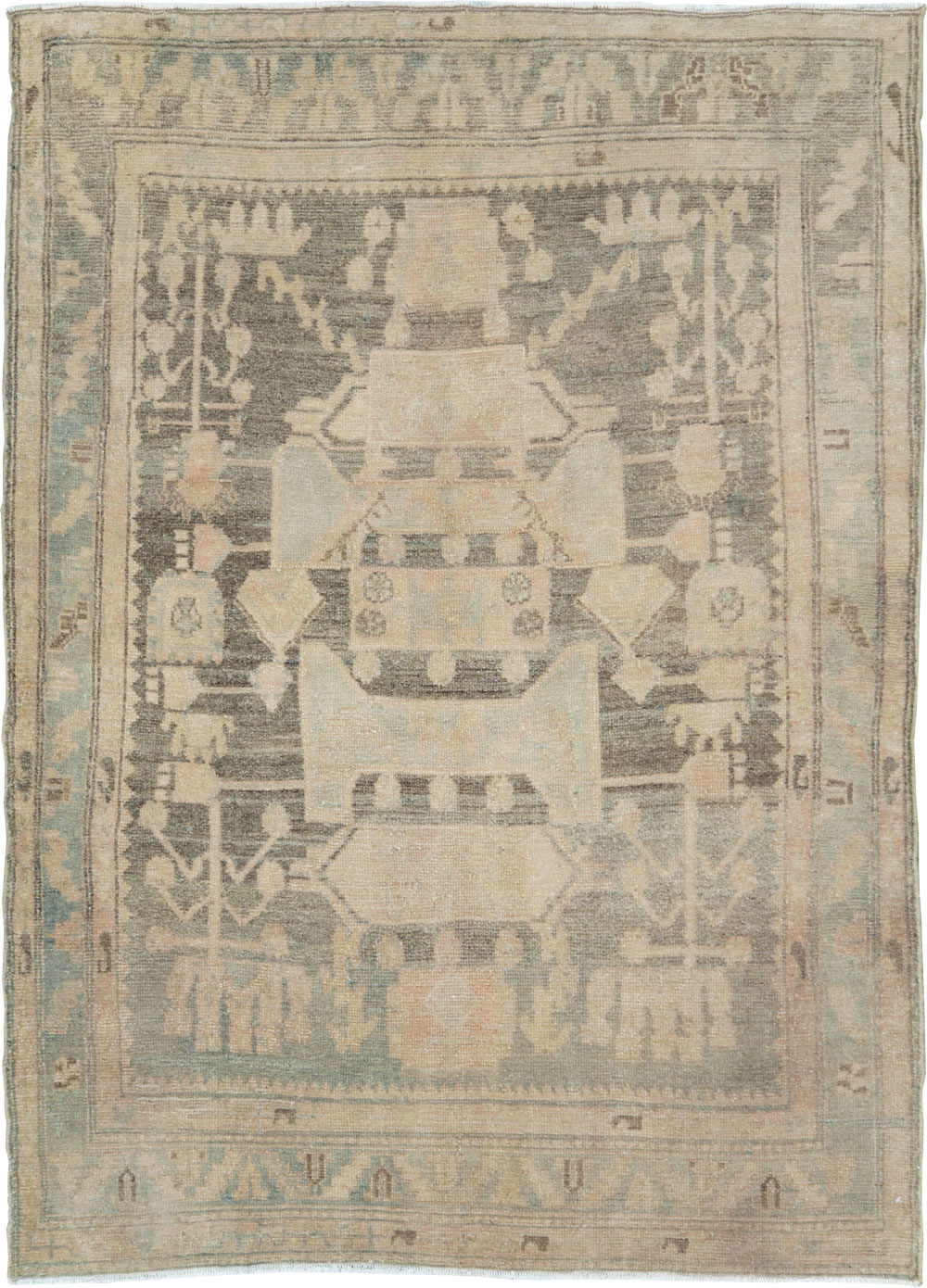 Vintage Persian Malayer Throw Rug, No.29986 - Galerie Shabab