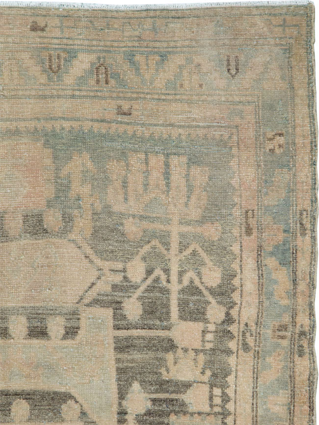 Vintage Persian Malayer Throw Rug, No.29986 - Galerie Shabab