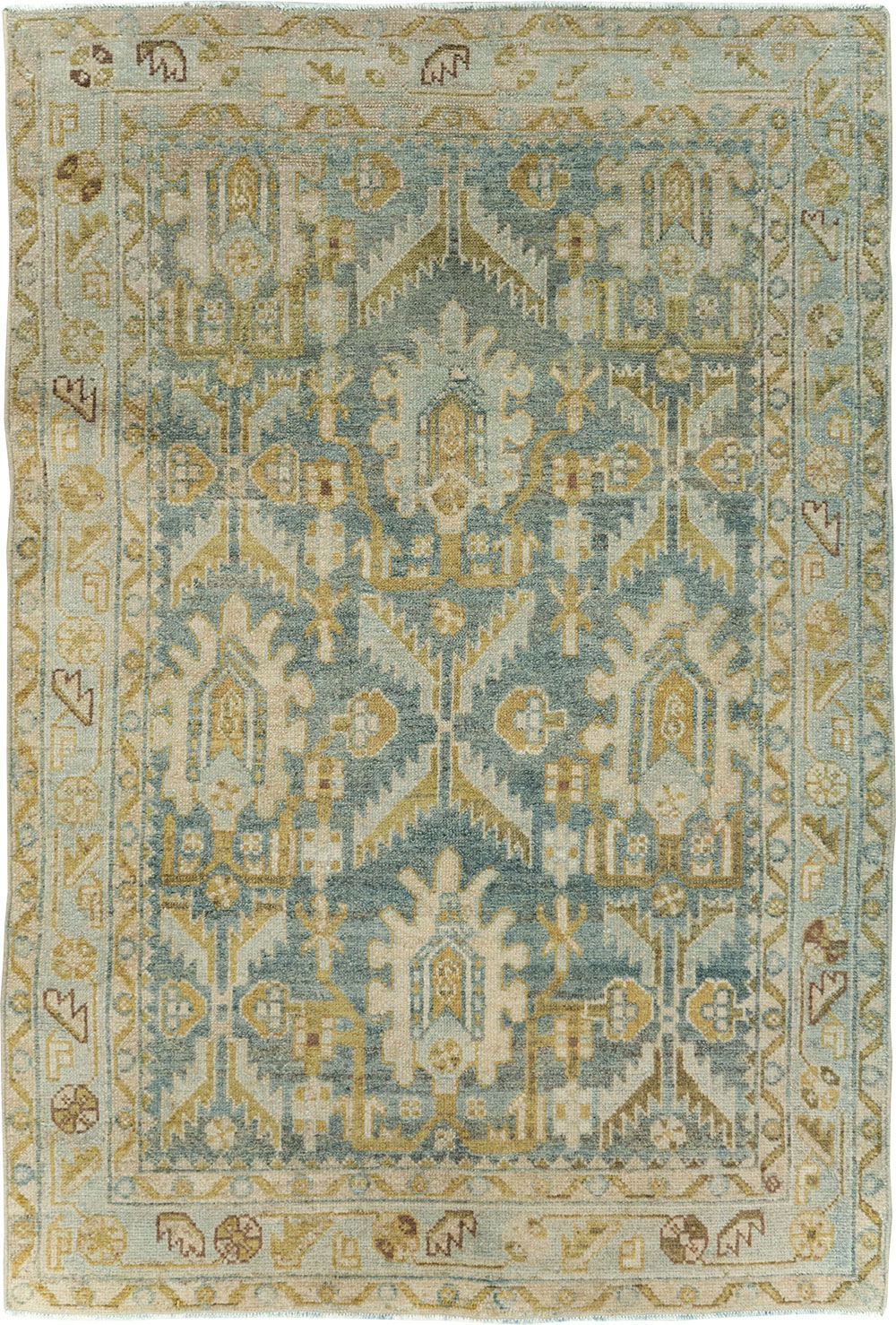 Vintage Persian Malayer Throw Rug, No.29993 - Galerie Shabab