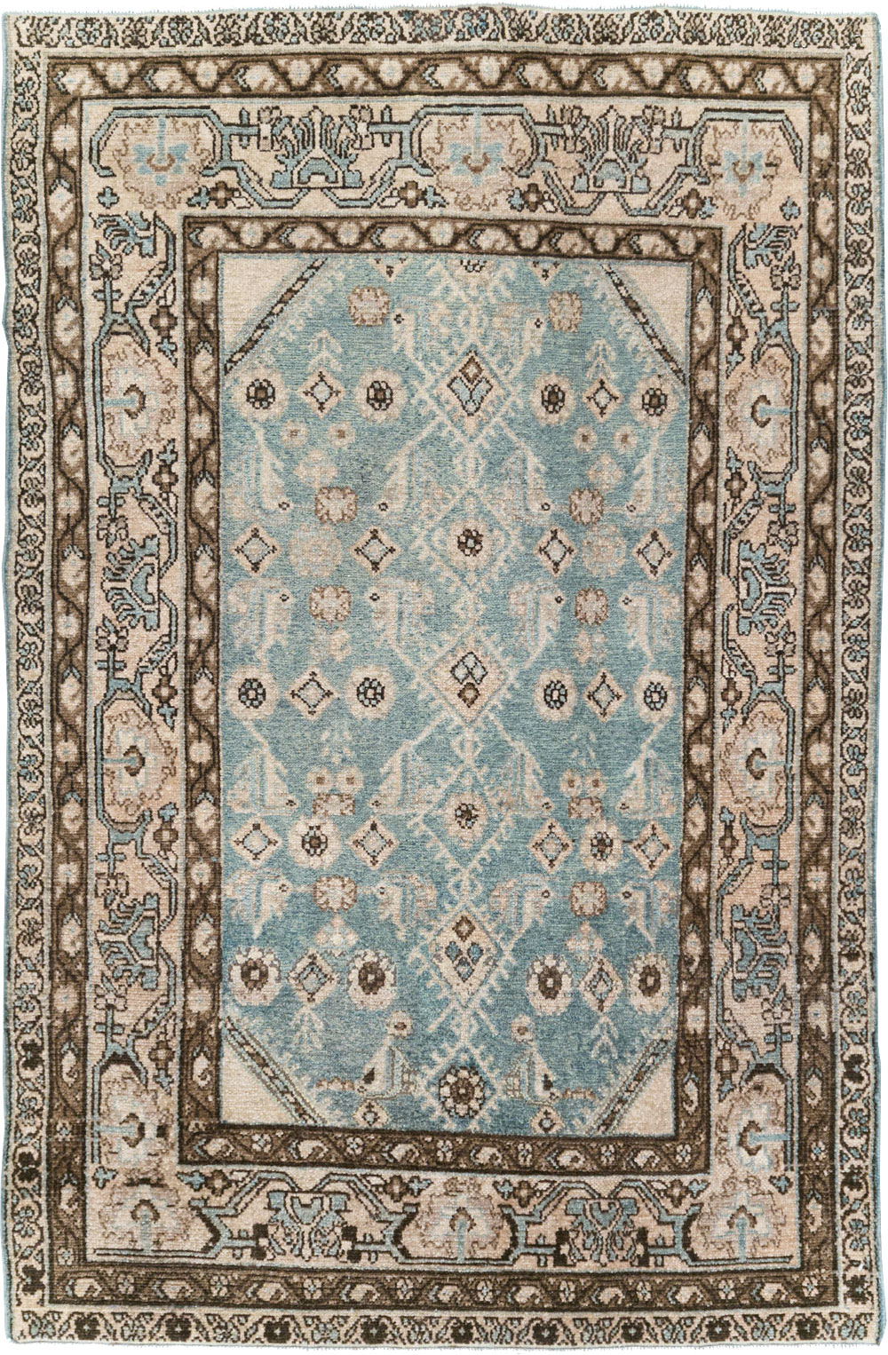 Vintage Persian Malayer Throw Rug, No.29998 - Galerie Shabab