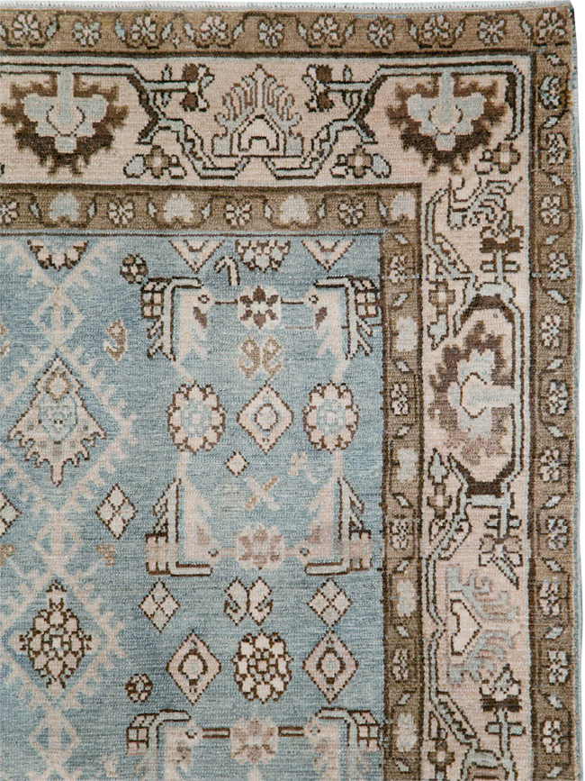 Vintage Persian Malayer Throw Rug, No.30004 - Galerie Shabab