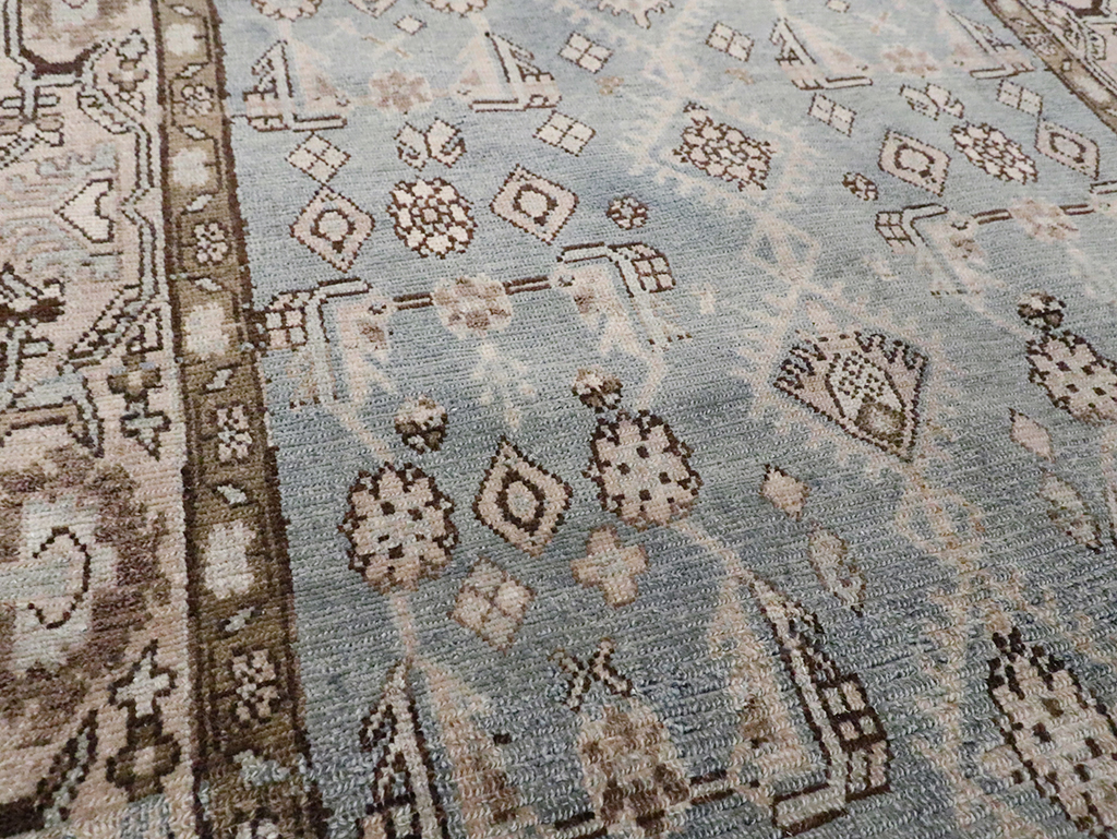 Vintage Persian Malayer Throw Rug, No.30004 - Galerie Shabab