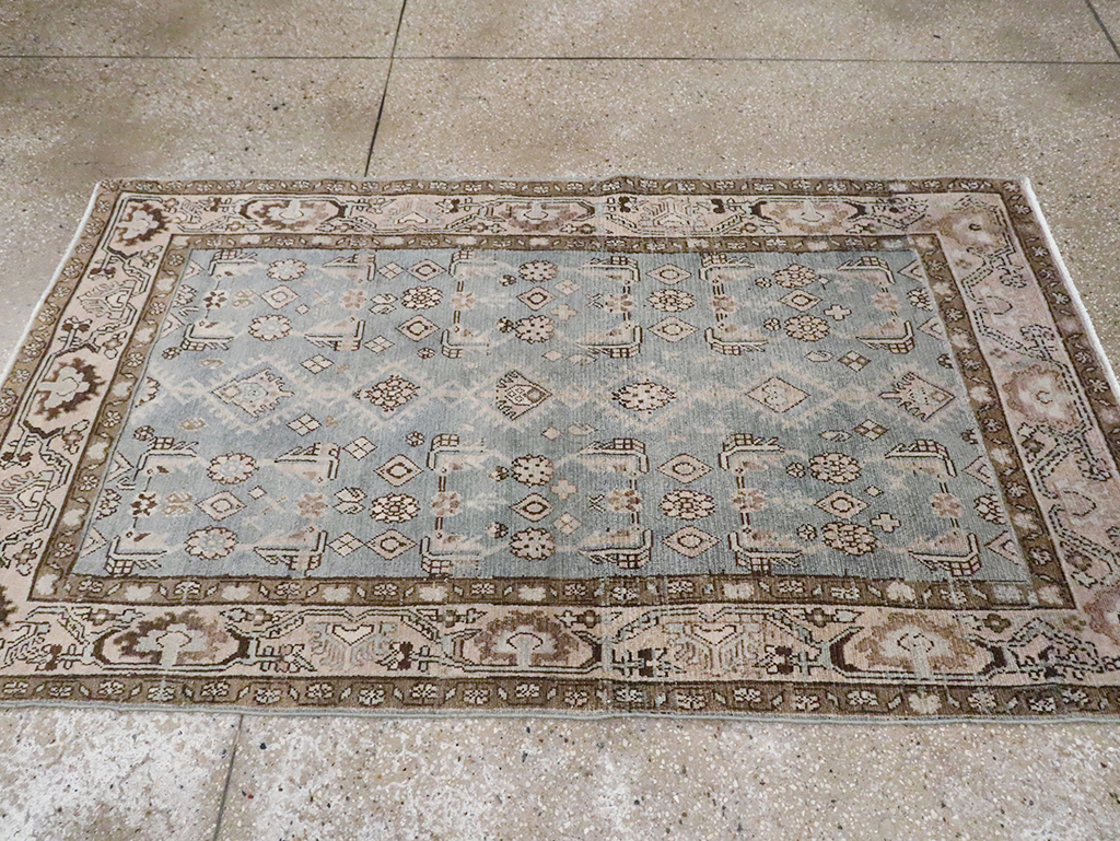 Vintage Persian Malayer Throw Rug, No.30004 - Galerie Shabab
