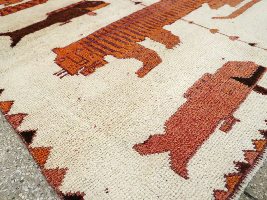 Vintage Persian Bakhtiari Pictorial Accent Rug (Pair: 2 of 2), No.30017 - Galerie Shabab
