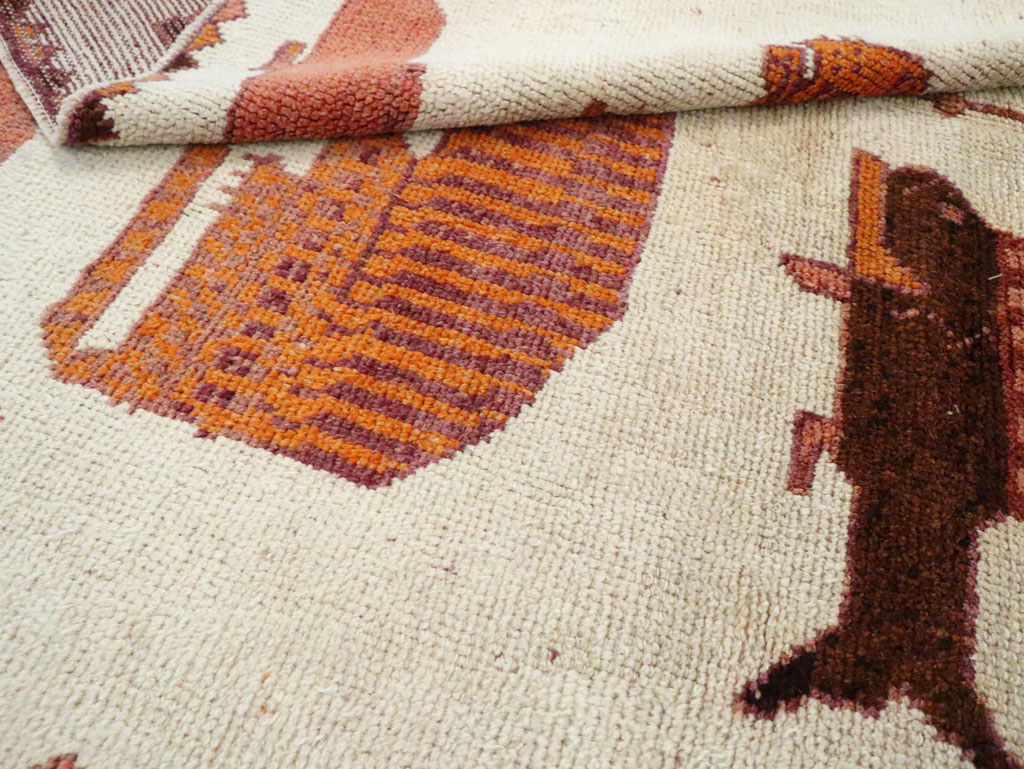 Vintage Persian Bakhtiari Pictorial Accent Rug (Pair: 2 of 2), No.30017 - Galerie Shabab