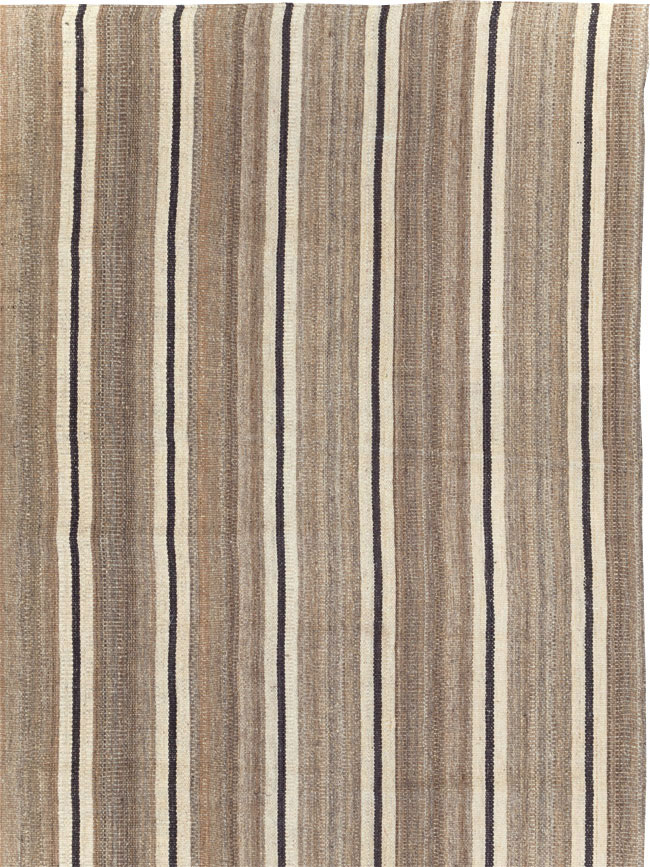 Rustic Modern Turkish Flatweave Kilim Large Room Size Carpet, No.30020 - Galerie Shabab
