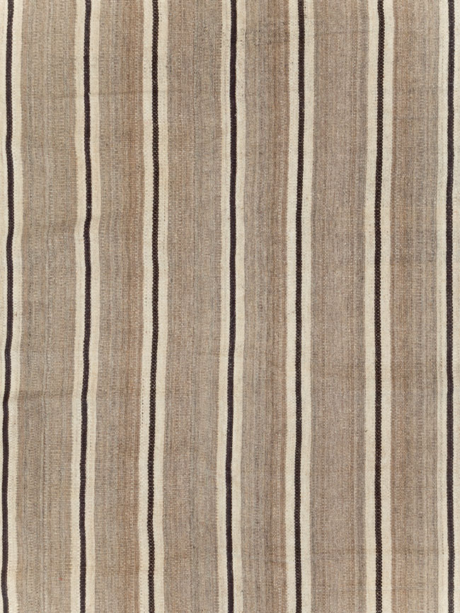 Rustic Modern Turkish Flatweave Kilim Room Size Carpet, No.30022 - Galerie Shabab